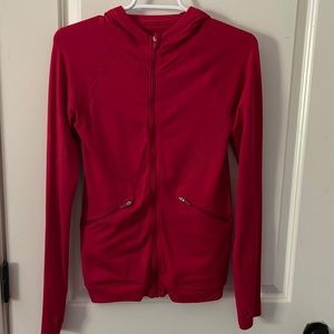Lululemon size large fitted red LITE WEIGHT zipper hoodie